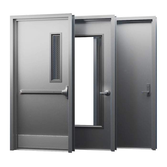 3 single metal doors 700 by 700