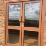 Brown commercial double doors 1 rotated