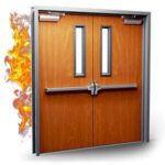 double wood fire rated door
